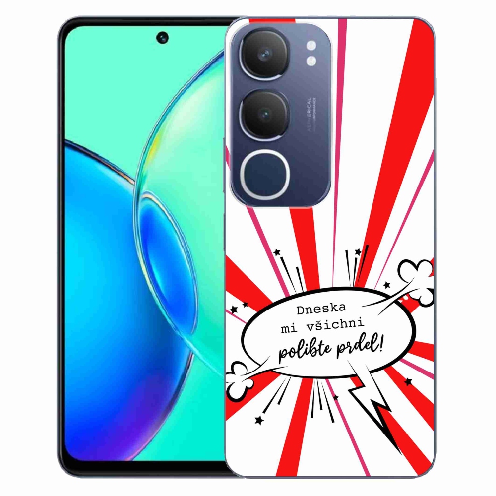 Gél borító mmCase a Vivo Y19s készülékhez - vicces szöveg 15 fehér háttérrel