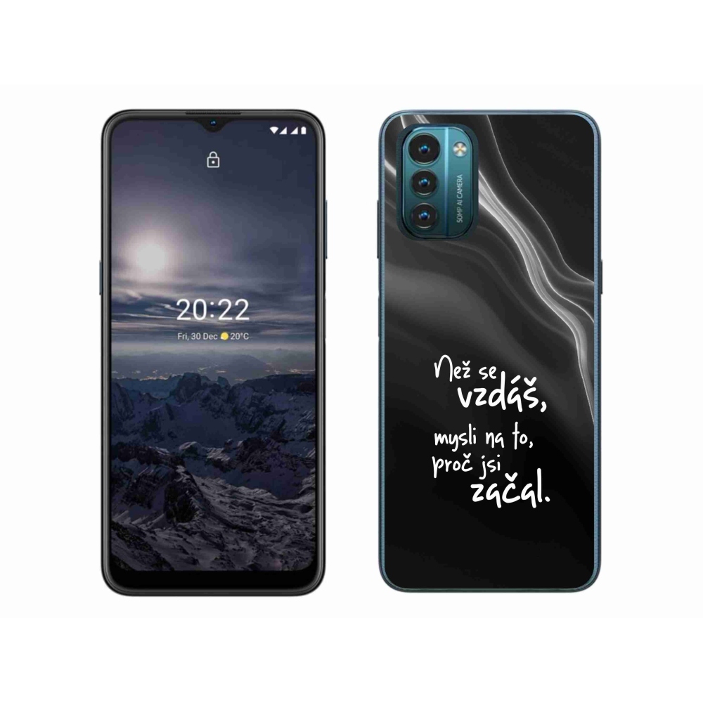 Zselés borítás mmCase a Nokia G11/G21 készülékhez - idézet 2 fekete háttér