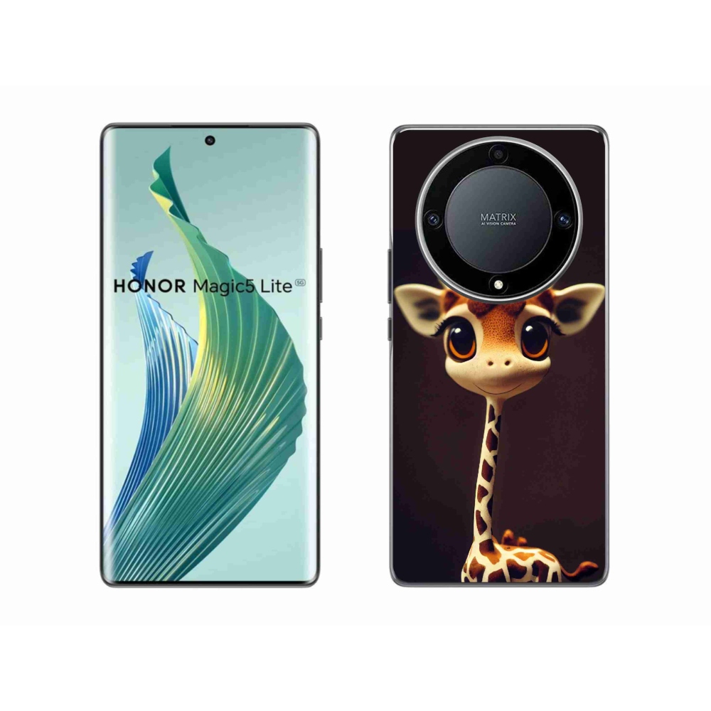 Zselés borítás mmCase a Honor Magic 5 Lite 5G számára - kis zsiráf