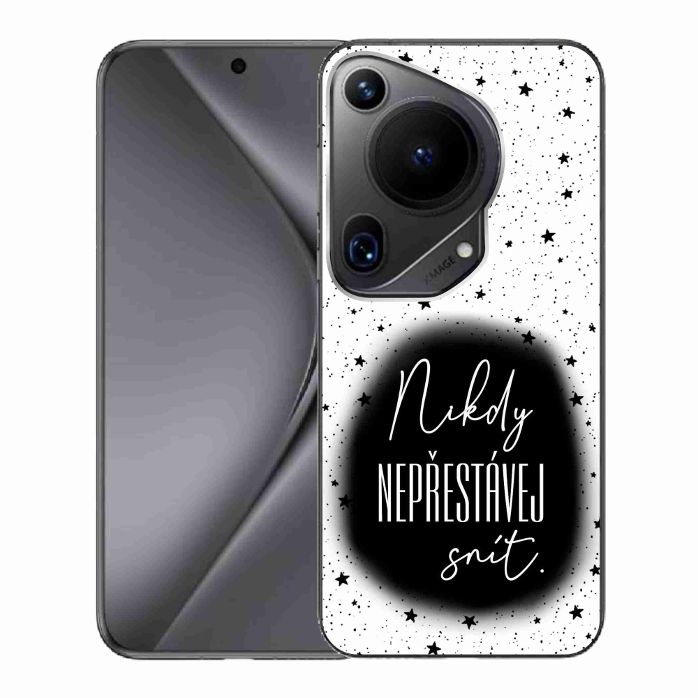 Gél borító mmCase a Huawei Pura 70 Ultra - idézet 1 fekete-fehér háttérrel