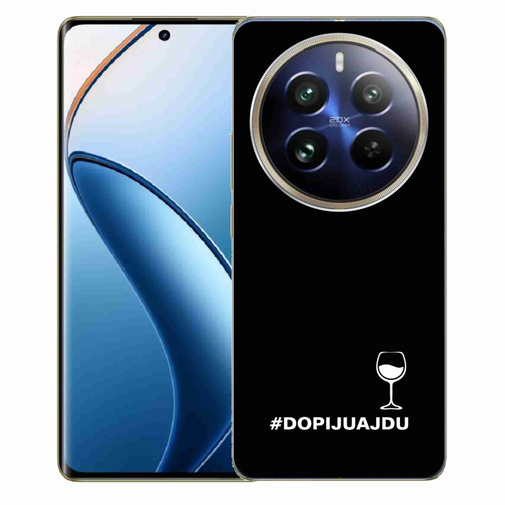 Gél borítás mmCase a Realme 12 Pro 5G/12 Pro+ 5G modellhez - bor motívum fekete háttérrel