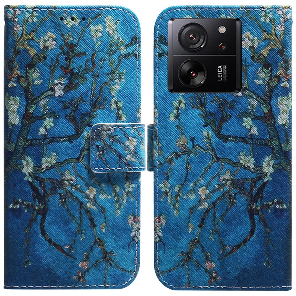 Printy könyv tok Xiaomi 13T/13T Pro - fa virágokkal