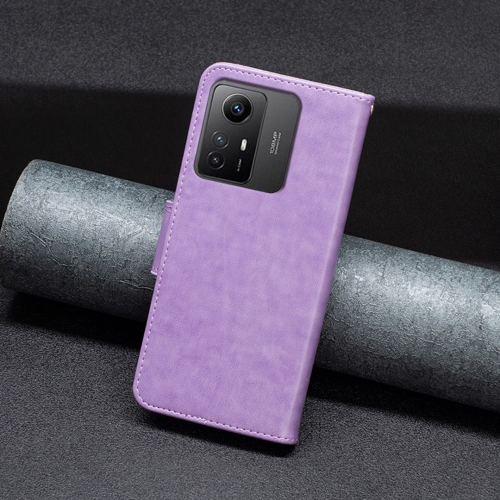 Pillangó könyv tok Xiaomi Redmi Note 12S-hez - lila