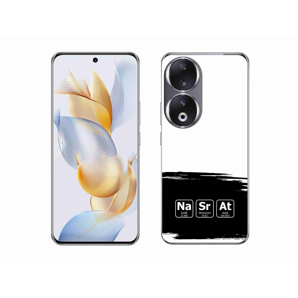 Gél borító mmCase a Honor 90-en - kémiai elemek fekete és fehér háttérrel