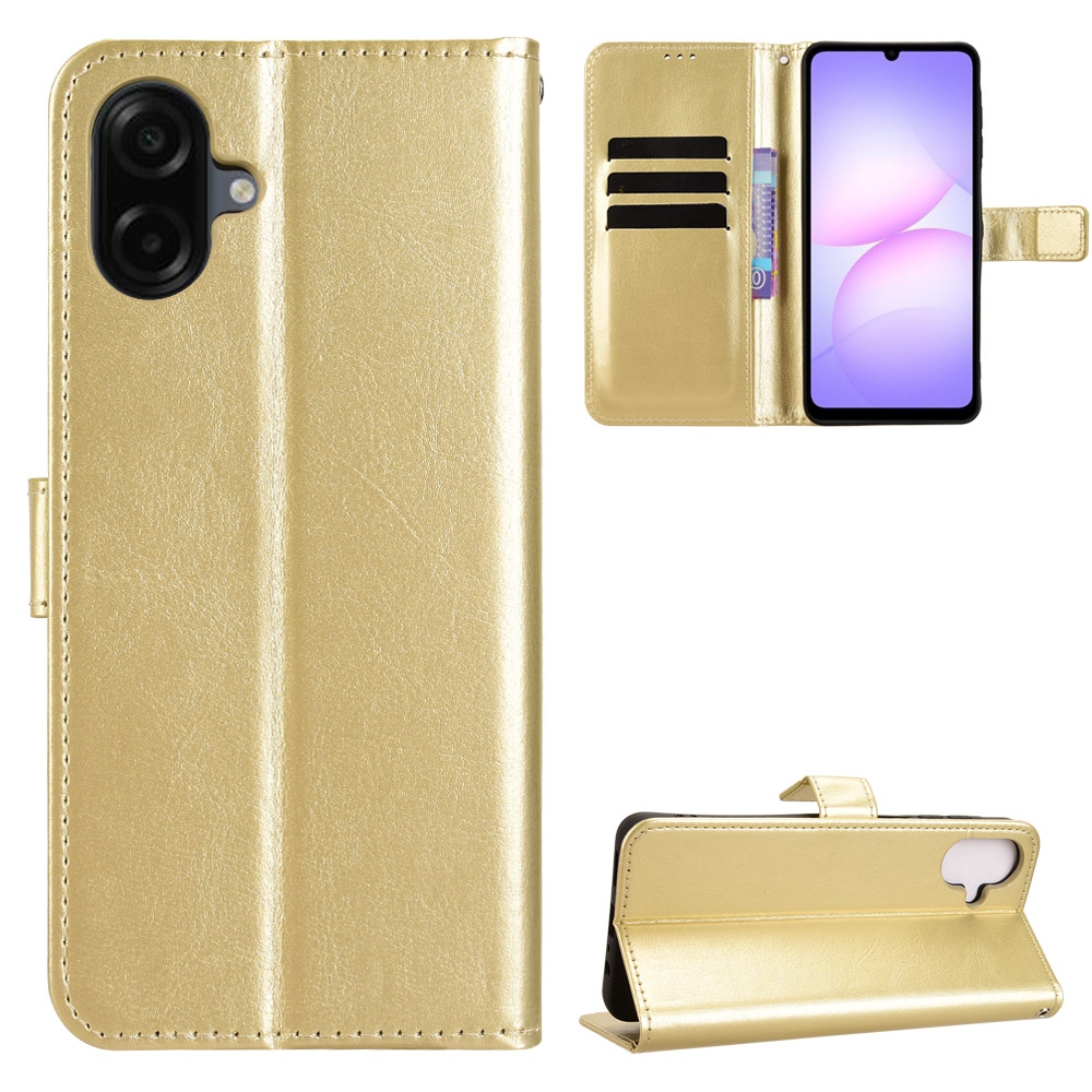 Őrült könyv tok Samsung Galaxy A07 4G - arany színű