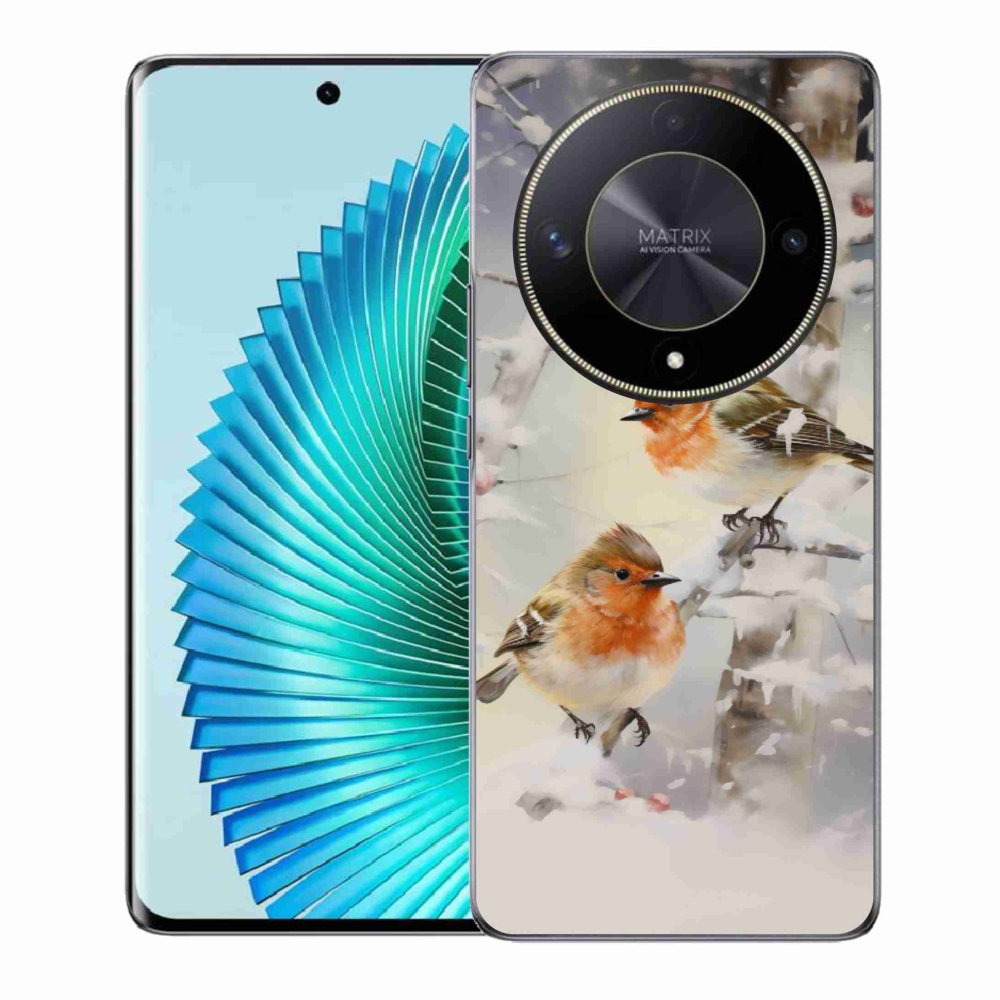 Gél borítás mmCase a Honor Magic 6 Lite 5G számára - madarak télen