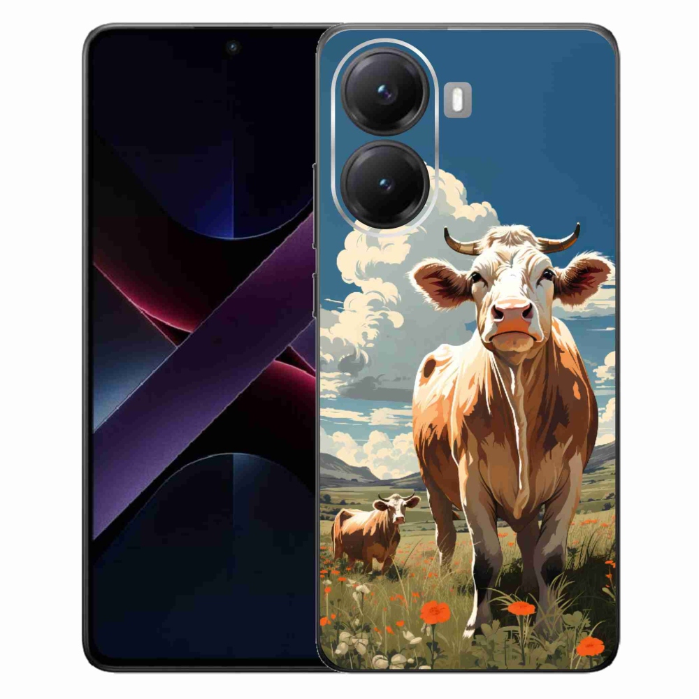 Gél borítás mmCase a Xiaomi Poco X7 Pro 5G számára - tehenek a réten