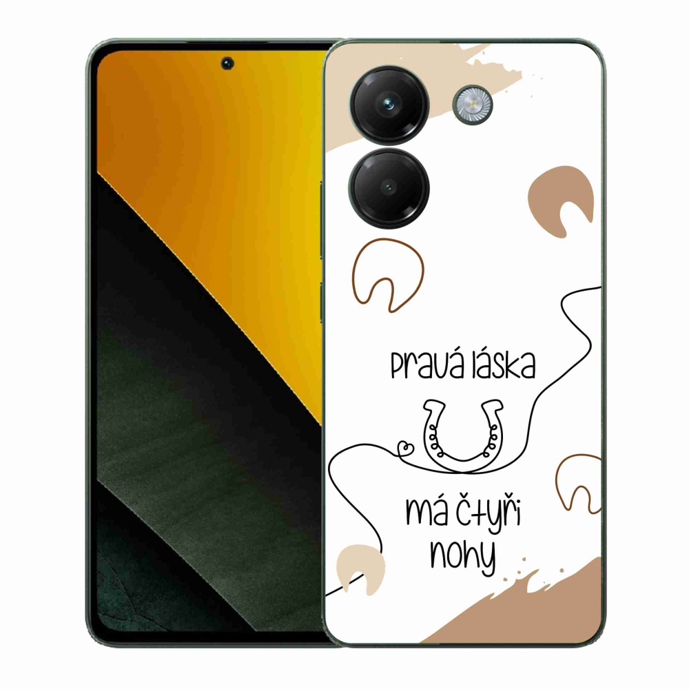 Gél borítás mmCase a Xiaomi Poco M7 Pro 5G számára - ló motívum fehér háttérrel