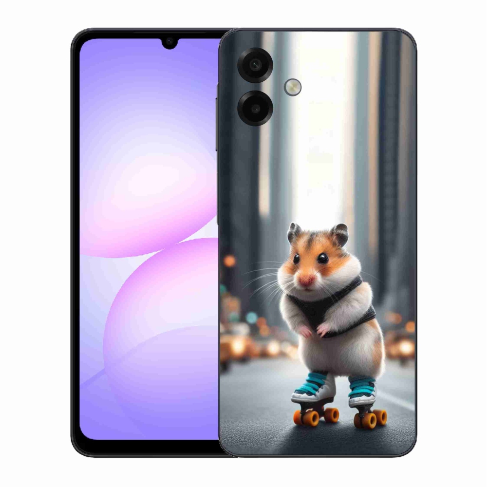 Zselés borítás mmCase Samsung Galaxy A07 4G készülékhez - hörcsög a korcsolyán