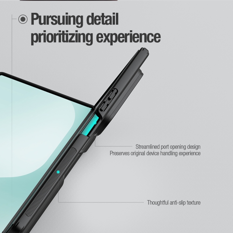 Nillkin Super Frosted FOLD mágneses tolltartóval ellátott hátsó tok a Samsung Galaxy Z Fold 8 Ultra-hoz, átlátszó fekete