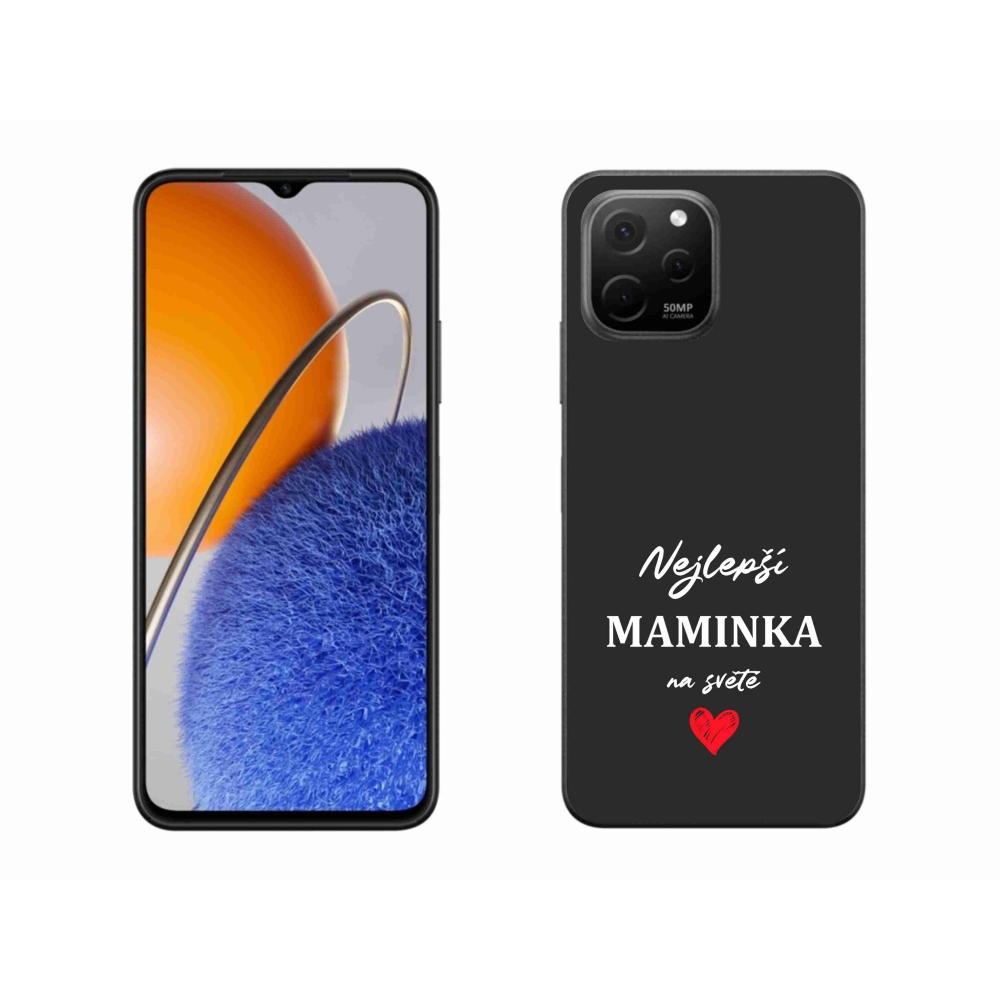 Gél borító mmCase a Huawei Nova Y61 - legjobb anya 1 fekete háttérrel