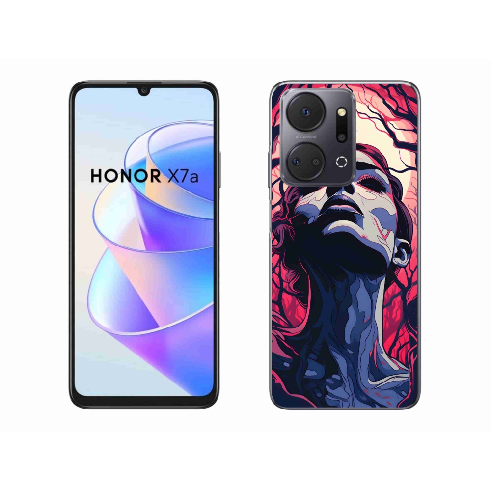 Zselés borítás mmCase a Honor X7a készülékhez - absztrakt arc