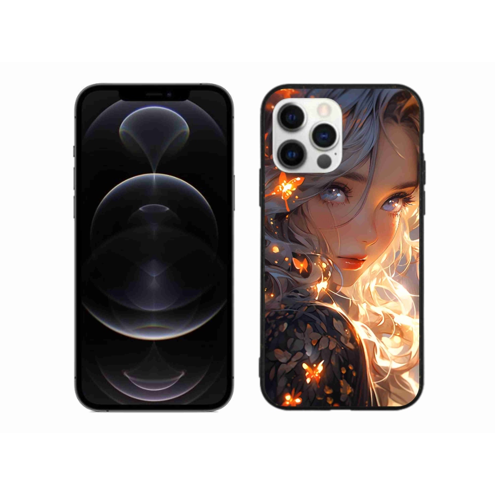 Gél borítás mmCase iPhone 12 Pro Max készülékhez - lány és pillangók