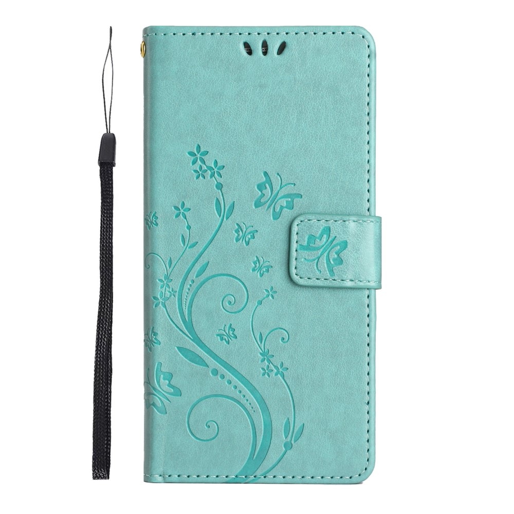 Virágok könyv tok Xiaomi 15 Pro-hoz - teal - teal