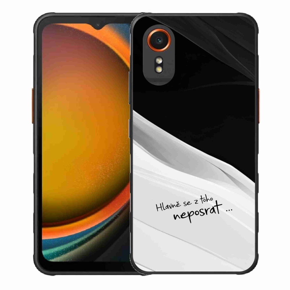 Gél borító mmCase Samsung Galaxy Xcover 7 készülékhez - vicces szöveg 13 fehér és fekete háttérrel