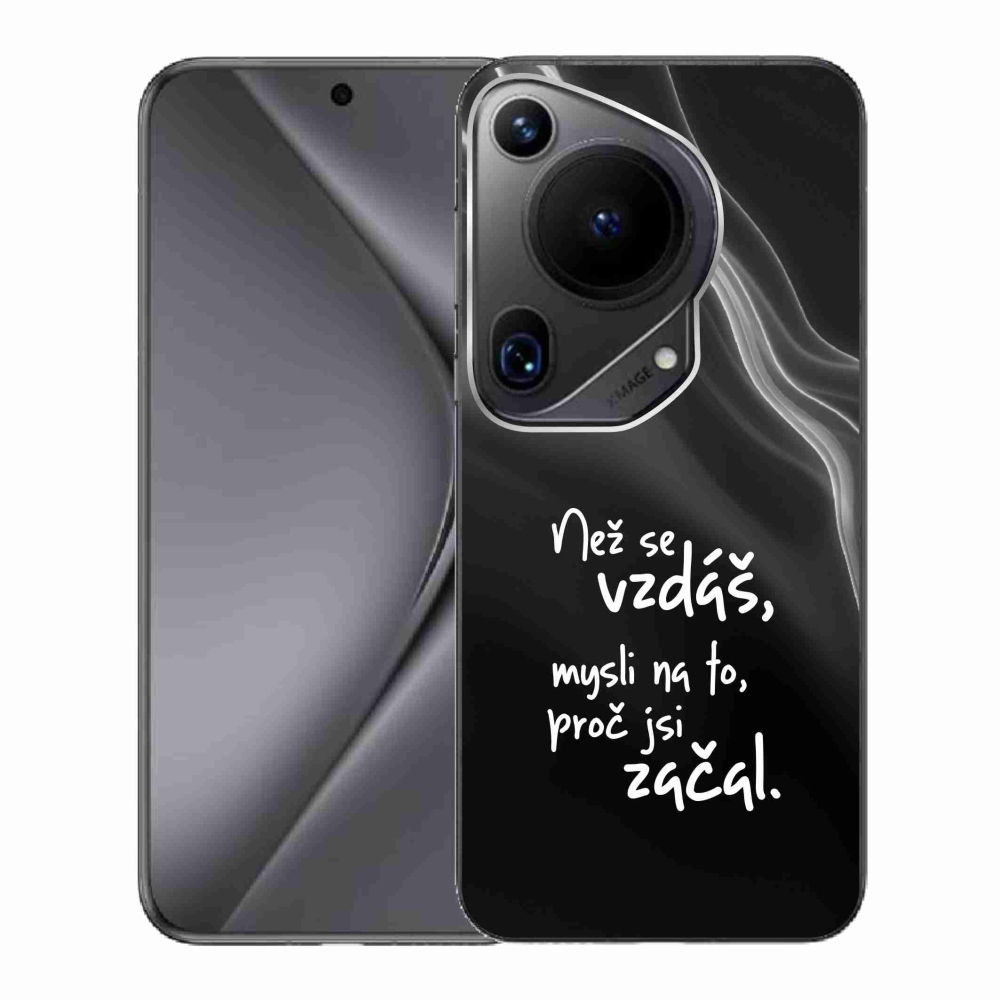 Gél borítás mmCase a Huawei Pura 70 Ultra - idézet 2 fekete háttérrel