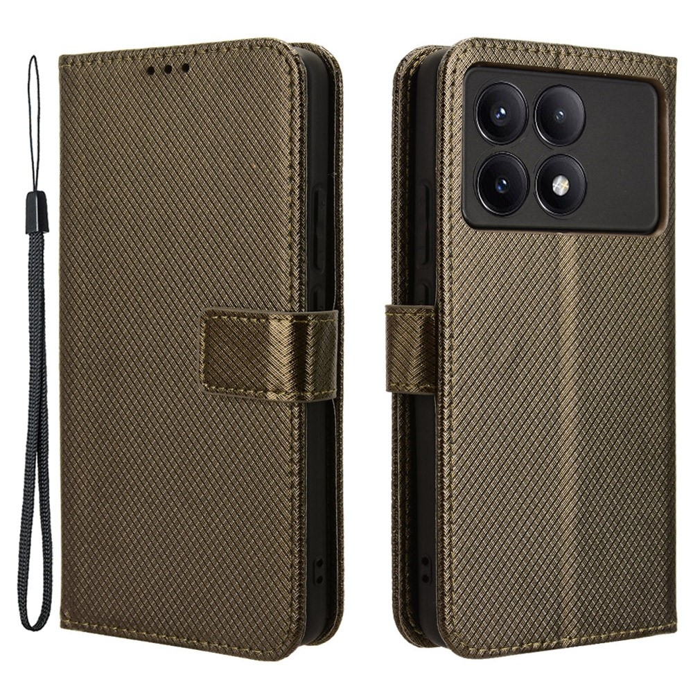 Csuklótáska a Xiaomi Poco X6 Pro 5G számára - barna színben