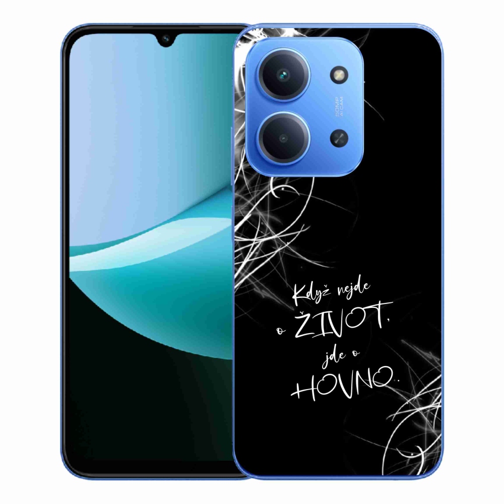 Gél borító mmCase a Xiaomi Redmi 15C 4G/5G (173mm) - vicces szöveg 16 fekete háttérrel