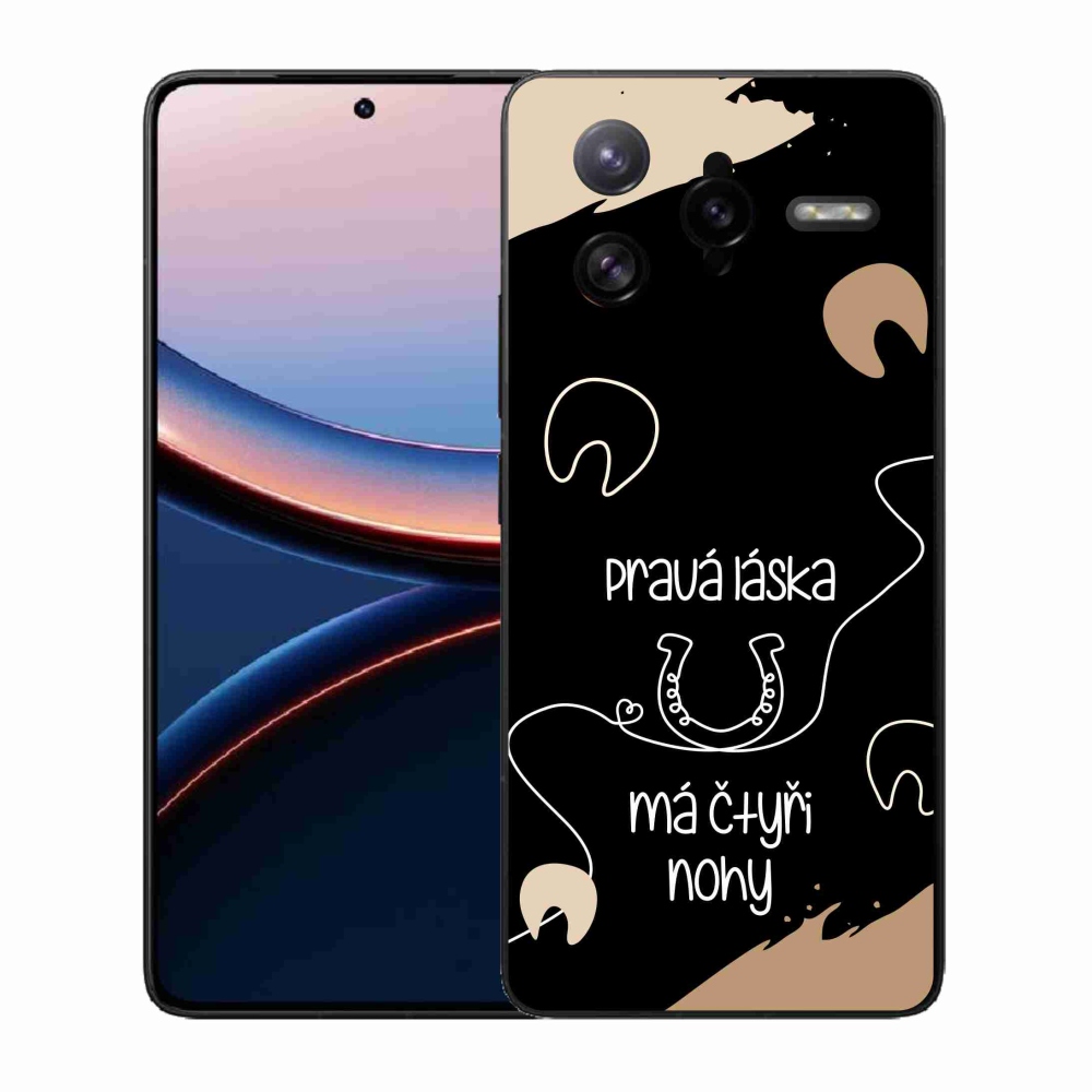 Gél borítás mmCase a Xiaomi Poco F7 Ultra számára - ló motívum fekete háttérrel