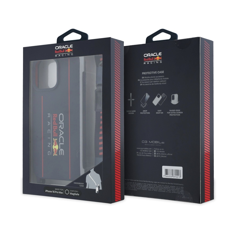 Red Bull szilikon függőleges logó MagSafe hátlap + keresztpánt iPhone 16 Pro Max-hoz Navy Navy
