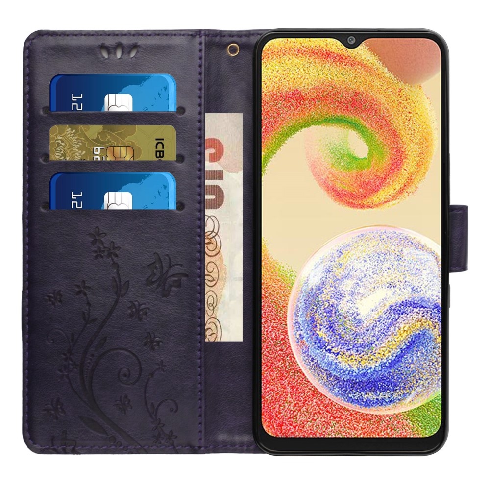 Virágok könyv tok Samsung Galaxy A06 4G - sötét lila