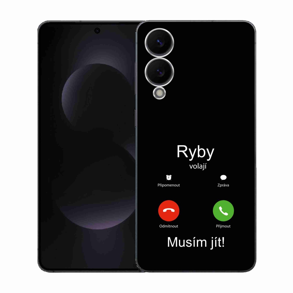 Gél borítás mmCase Samsung Galaxy S25 Edge készülékhez - hal hívás fekete háttérrel