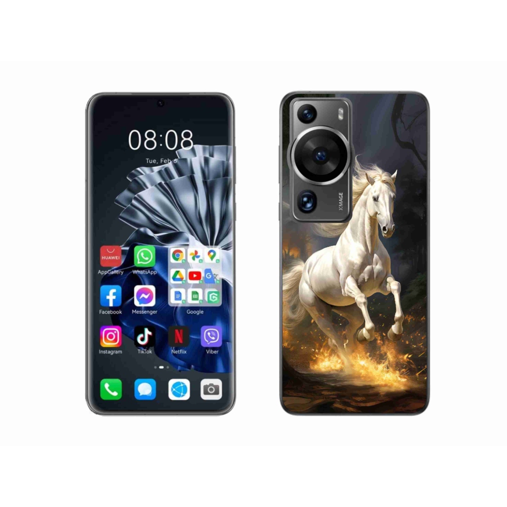Gél borítás mmCase a Huawei P60 Pro készülékhez - fehér ló 2