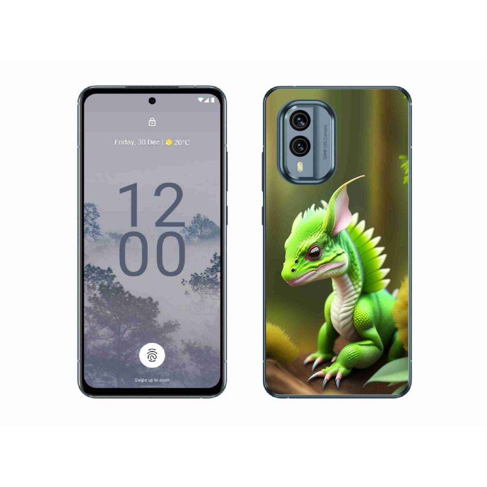 Zselés borítás mmCase a Nokia X30 5G készülékhez - zöld sárkány