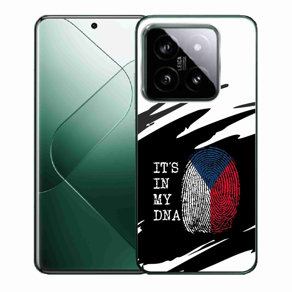 Gél borító mmCase a Xiaomi 14 - zászló ujjlenyomat fekete és fehér háttérrel