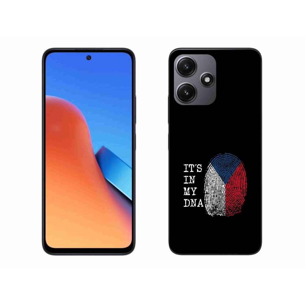 Gél borító mmCase a Xiaomi Redmi 12 5G - zászló ujjlenyomat fekete háttérrel