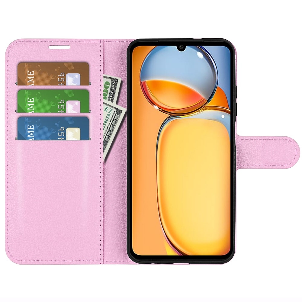 Litchi könyv tok Xiaomi Poco C65/Redmi 13C - rózsaszínű