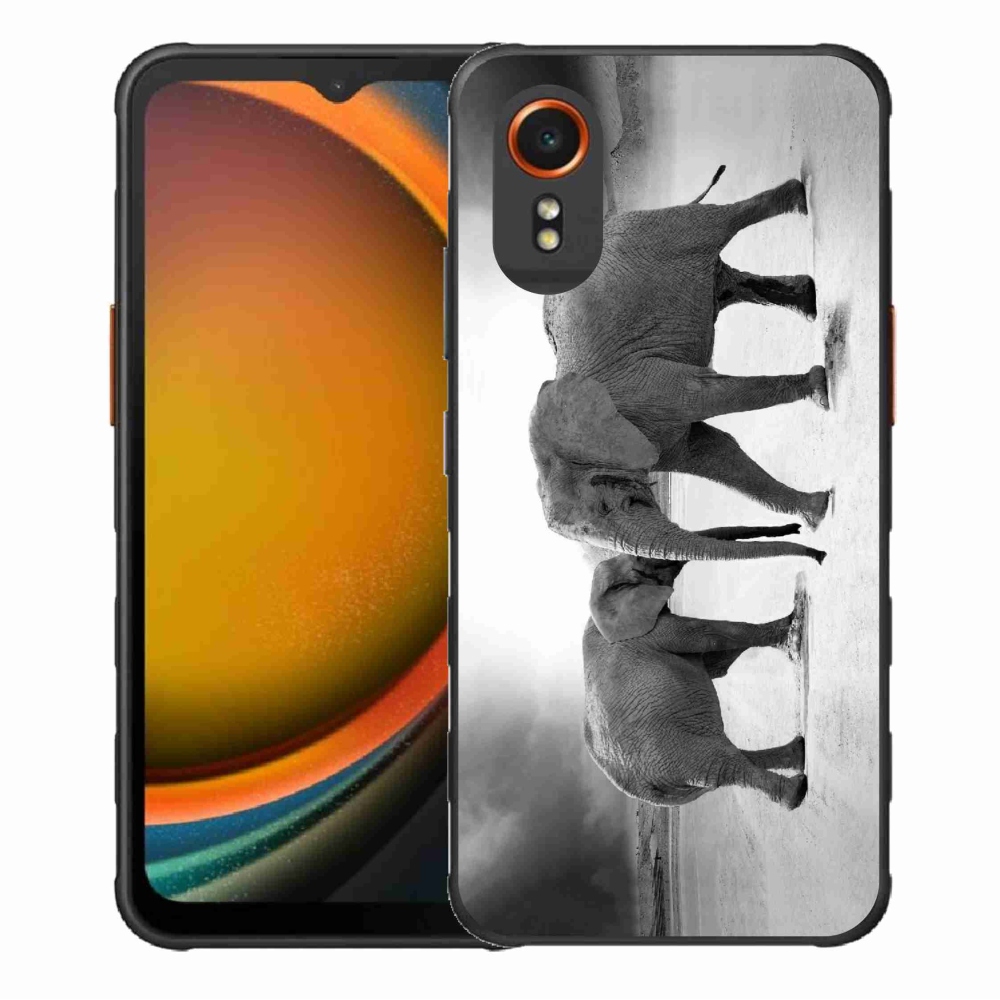 Gél borítás mmCase Samsung Galaxy Xcover 7 készülékhez - fekete és fehér elefántok