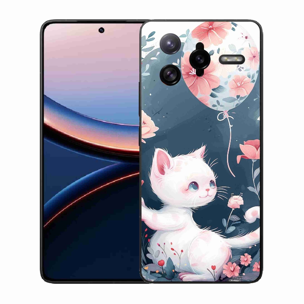 Gél borítás mmCase a Xiaomi Poco F7 Ultra számára - cica lufival