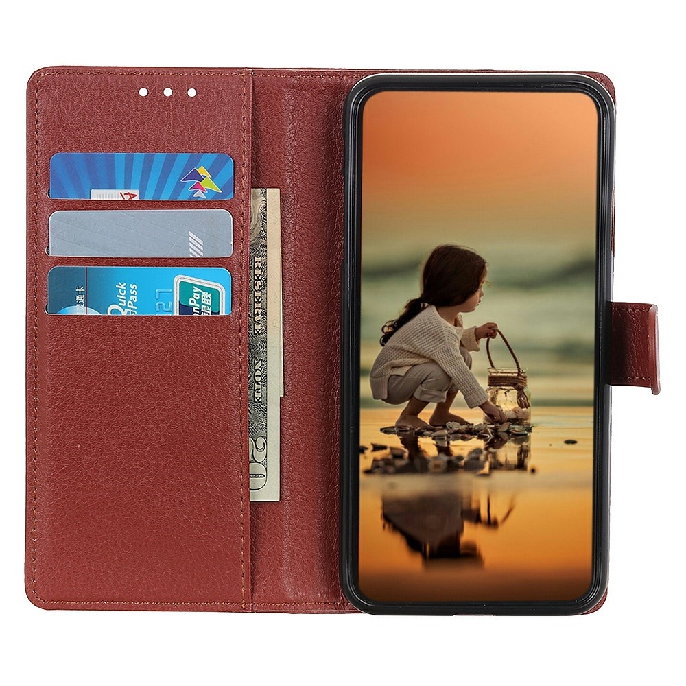 Litchie könyvtáska Samsung Galaxy A56 5G - barna