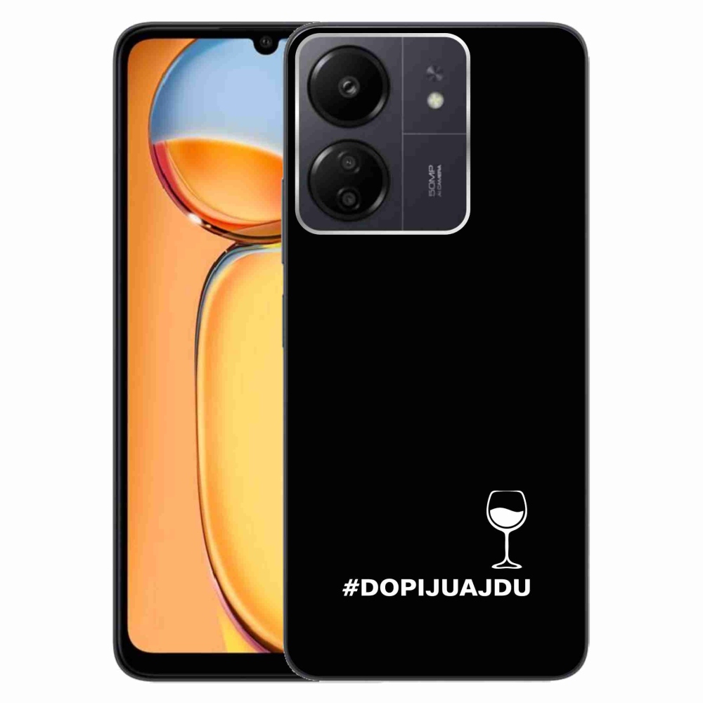 Gél borítás mmCase a Xiaomi Poco C65/Redmi 13C készülékhez - bor motívum fekete háttérrel