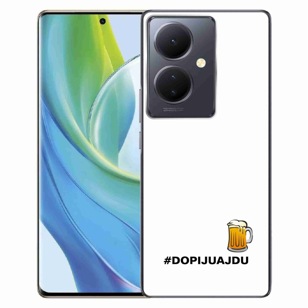 Gél borító mmCase a Vivo V29 Lite 5G készülékhez - sör motívum 1 fehér háttér