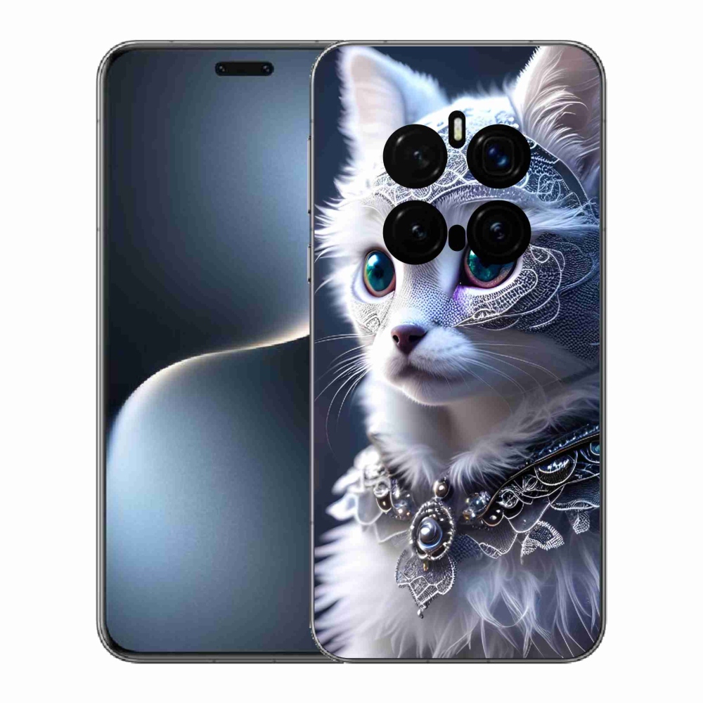 Zselés borítás mmCase a Honor Magic 7 Pro 5G készülékhez - fehér macska