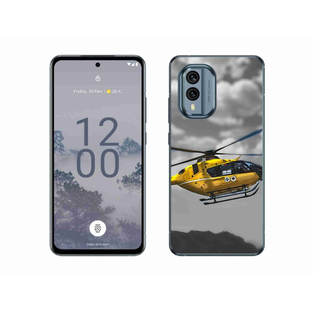 Zselés borítás mmCase a Nokia X30 5G készülékhez - sárga helikopter
