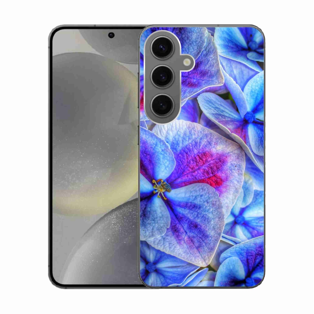 Gél védőhuzat mmCase Samsung Galaxy S24 készülékhez - kék virágok 1