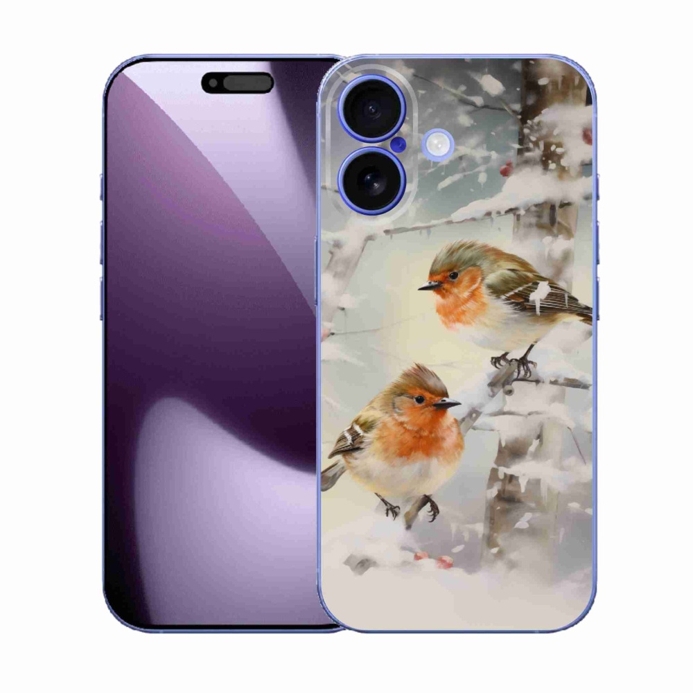 Zselés borítás mmCase iPhone 17 készülékhez - madarak télen