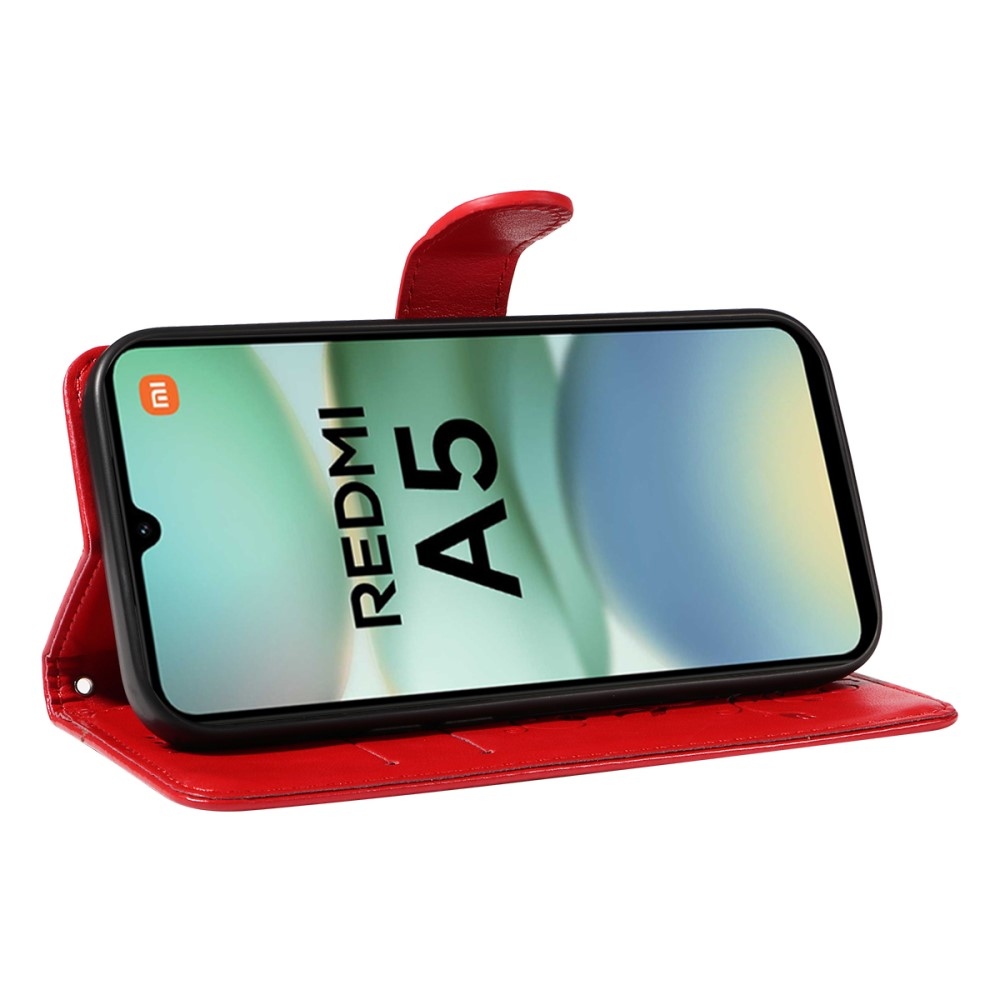 Virágos könyv tok Xiaomi Redmi A5 (173.45x79.35x8.45mm) - piros