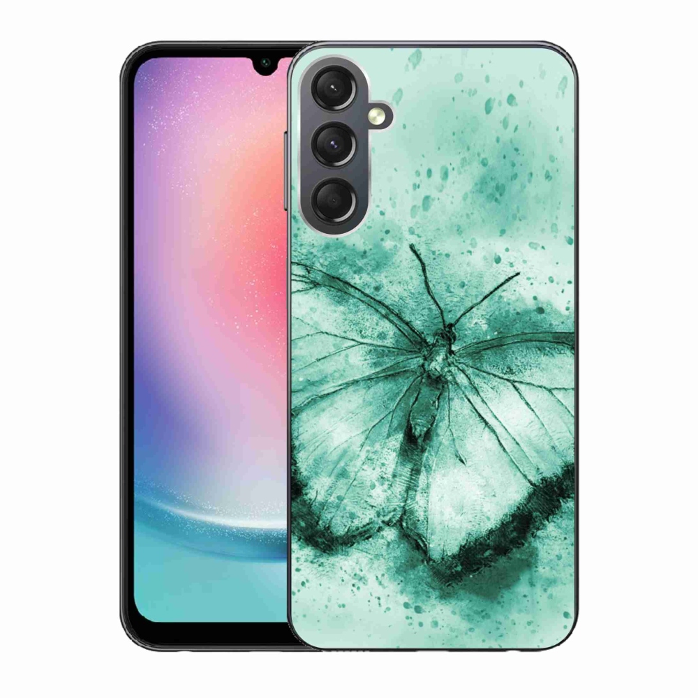 Gél tok mmCase Samsung Galaxy A24 készülékhez - zöld pillangó