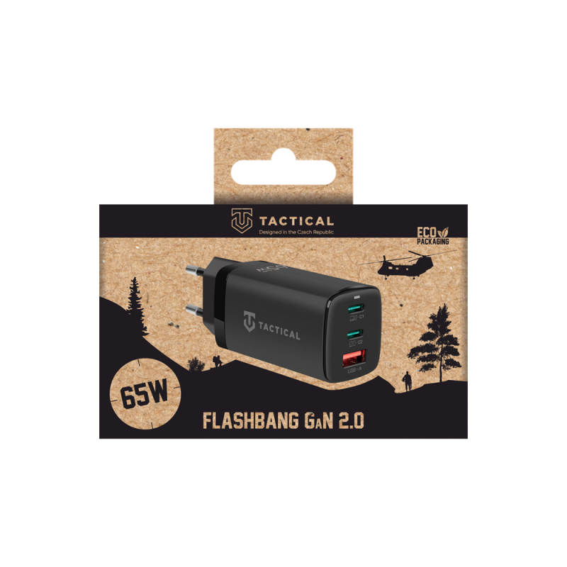 Taktikai FlashBang 2.0 GaN 65W fekete