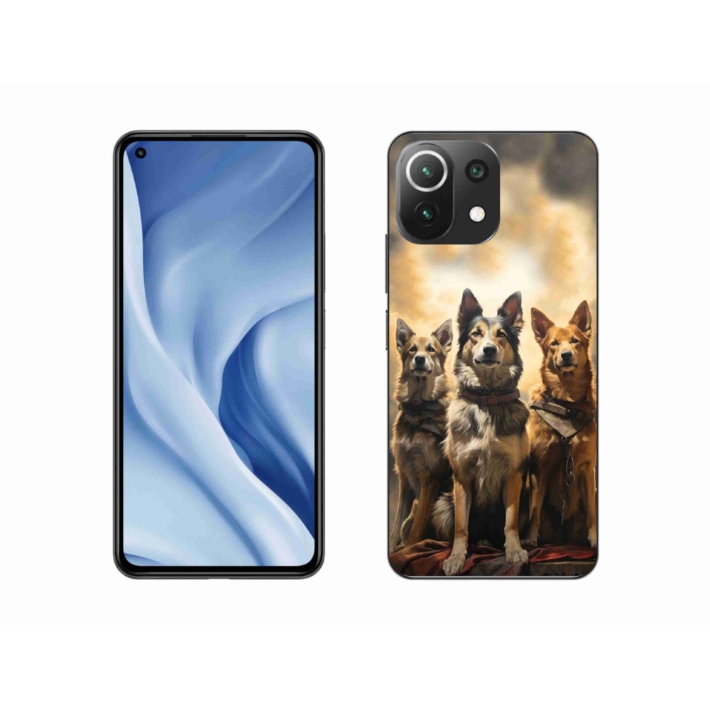 Gél borítás mmCase a Xiaomi Mi 11 Lite 4G/5G-hez - három kutya