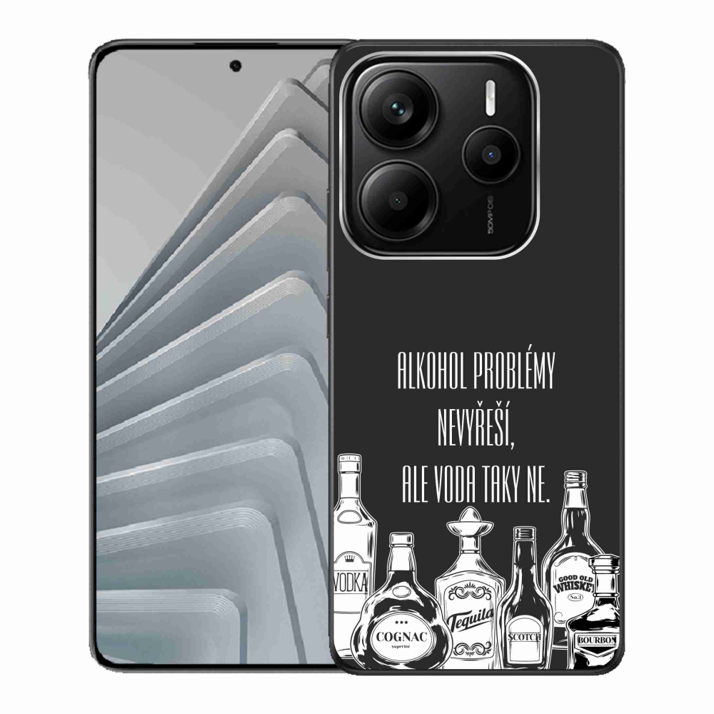 Gél borító mmCase a Xiaomi Redmi Note 14 5G-hez - vicces szöveg fekete háttérrel