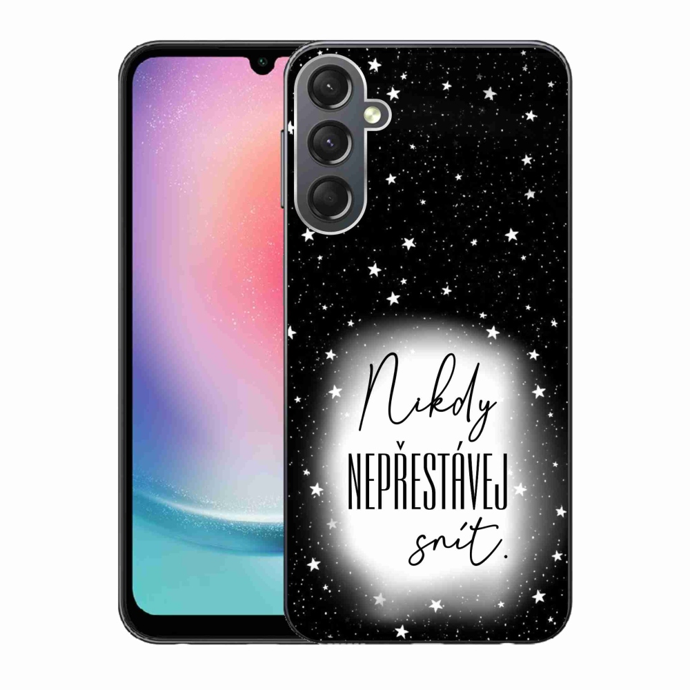 Gél borítás mmCase Samsung Galaxy A24 készülékhez - idézet 1 fehér és fekete háttérrel