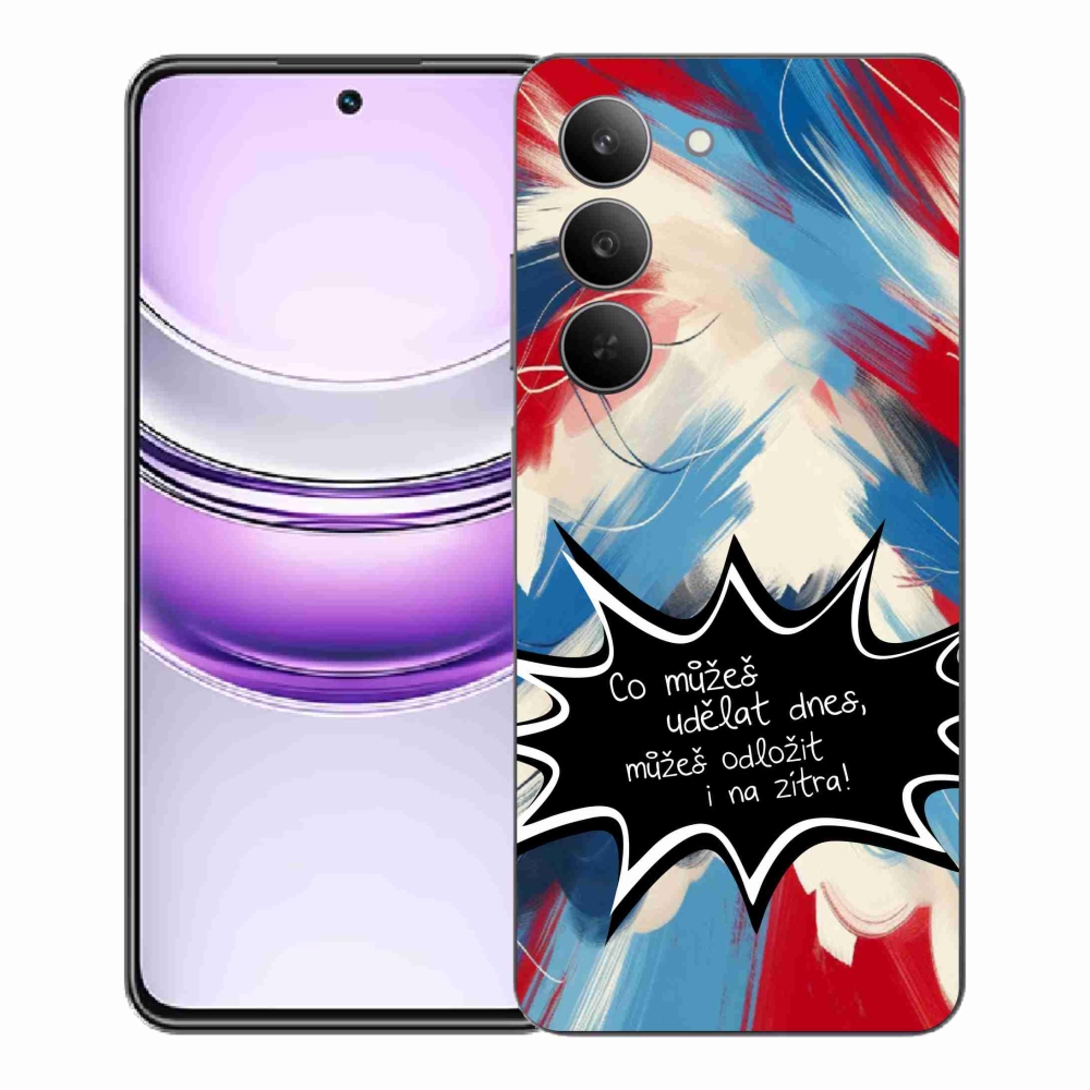 Gél borító mmCase a Realme 14x 5G készülékhez - vicces szöveg 9 fekete háttér