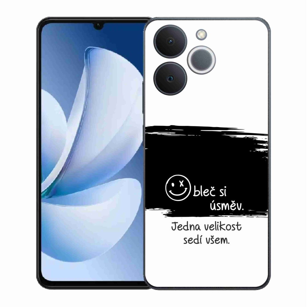 Gél borító mmCase a Realme Note 70T készülékhez - vicces szöveg 8 fekete-fehér háttérrel