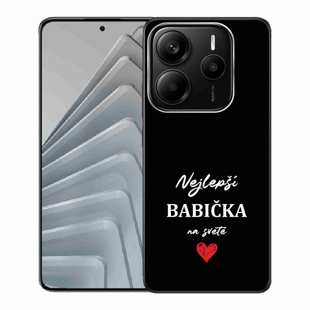 Gél borító mmCase a Xiaomi Redmi Note 14 5G számára - a legjobb nagymama 1 fekete háttérrel