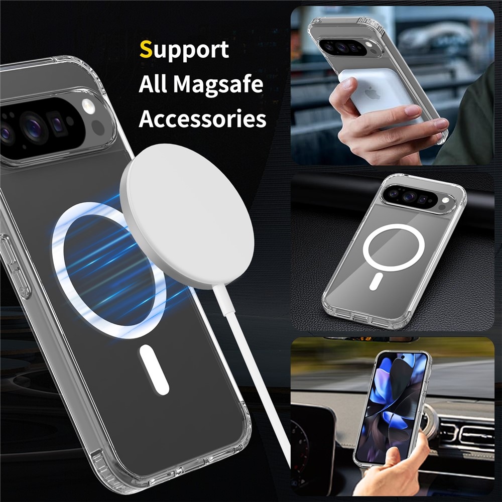 Akril zselés tok szilárd hátlappal és MagSafe a Google Pixel 10 Pro XL készülékre - átlátszó